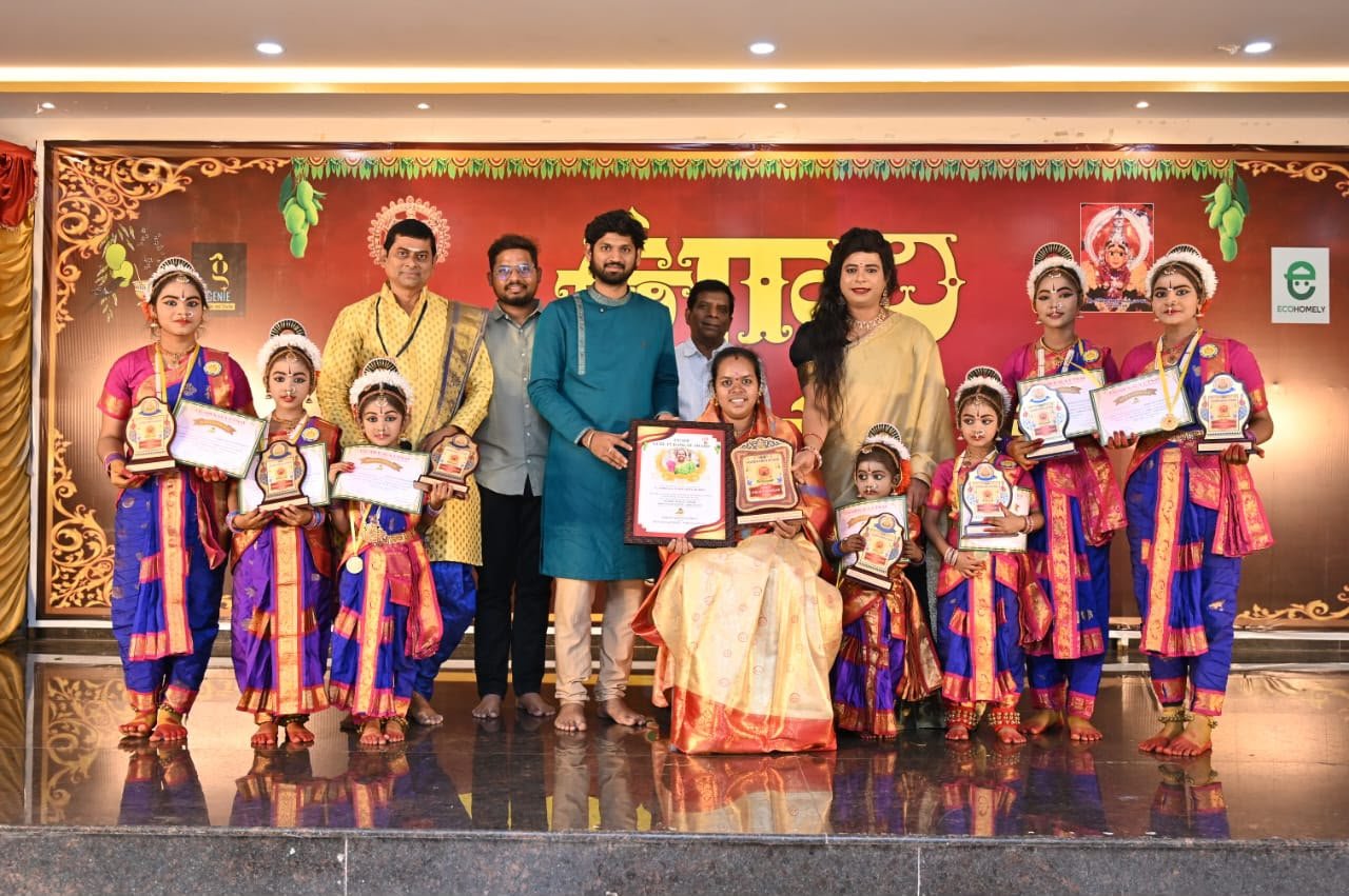 Guru Indrani Reddy and performers felicitated on stage with prestigious awards and certificates